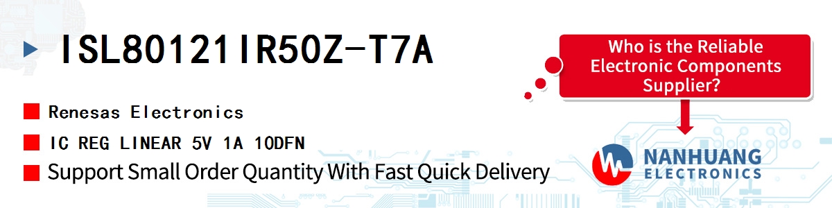 ISL80121IR50Z-T7A Renesas IC REG LINEAR 5V 1A 10DFN