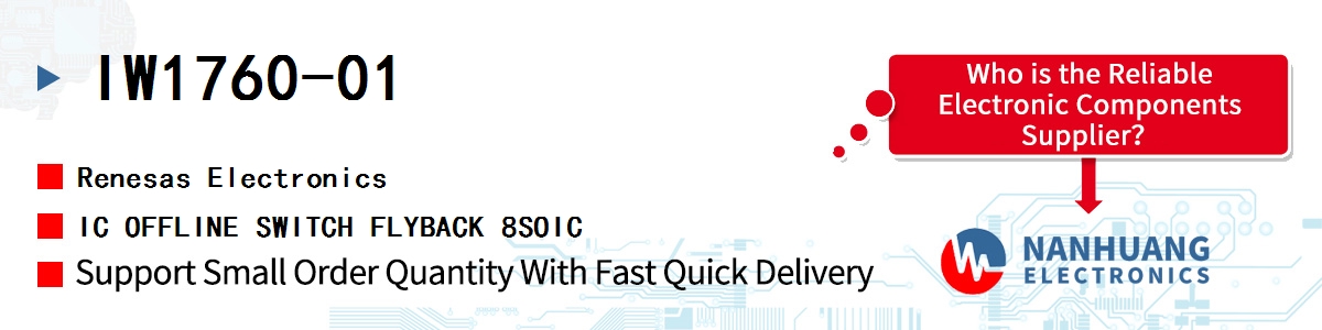IW1760-01 Renesas IC OFFLINE SWITCH FLYBACK 8SOIC