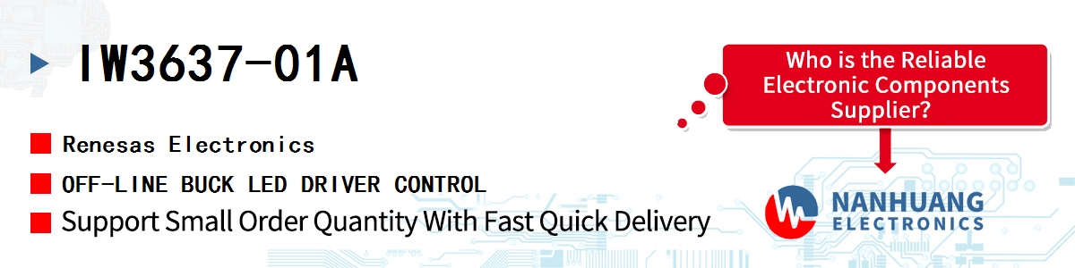 IW3637-01A Renesas OFF-LINE BUCK LED DRIVER CONTROL