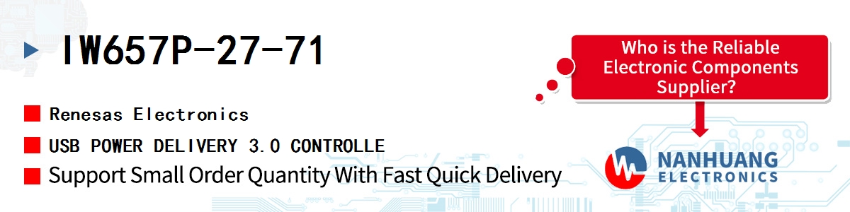 IW657P-27-71 Renesas USB POWER DELIVERY 3.0 CONTROLLE