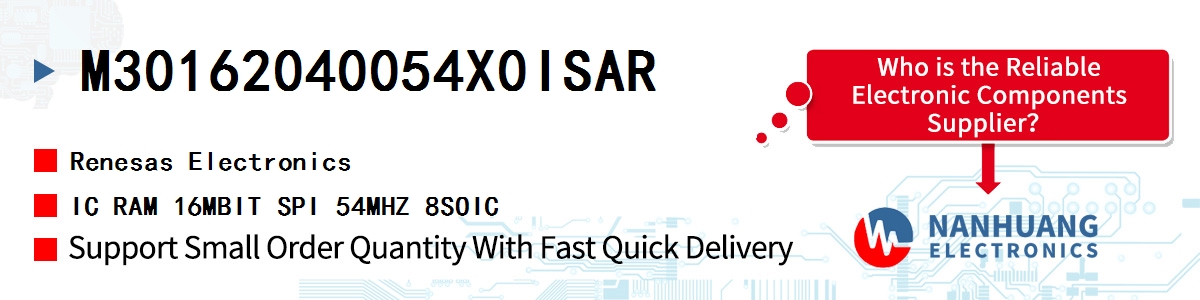 M30162040054X0ISAR Renesas IC RAM 16MBIT SPI 54MHZ 8SOIC