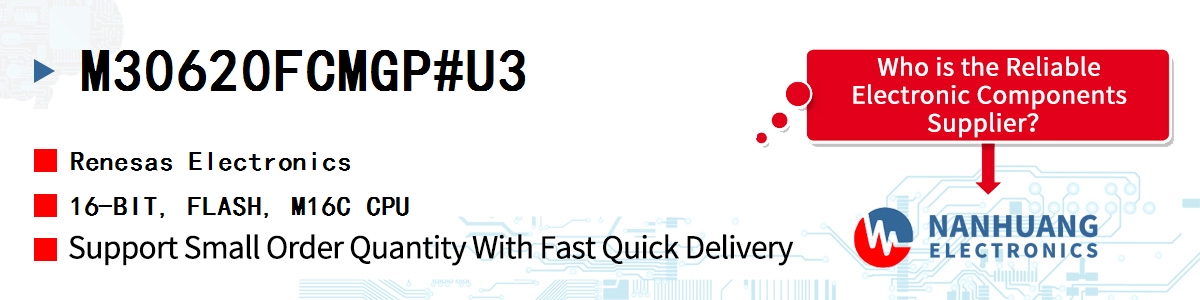 M30620FCMGP#U3 Renesas 16-BIT, FLASH, M16C CPU