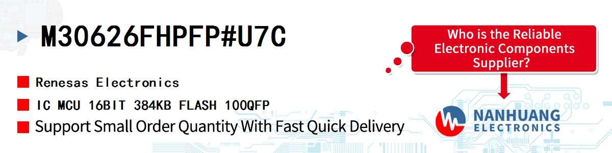M30626FHPFP#U7C Renesas IC MCU 16BIT 384KB FLASH 100QFP