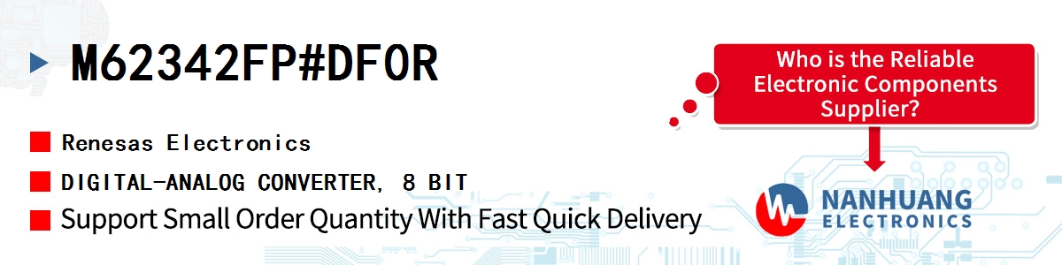 M62342FP#DF0R Renesas DIGITAL-ANALOG CONVERTER, 8 BIT