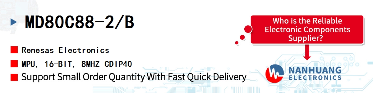 MD80C88-2/B Renesas MPU, 16-BIT, 8MHZ CDIP40