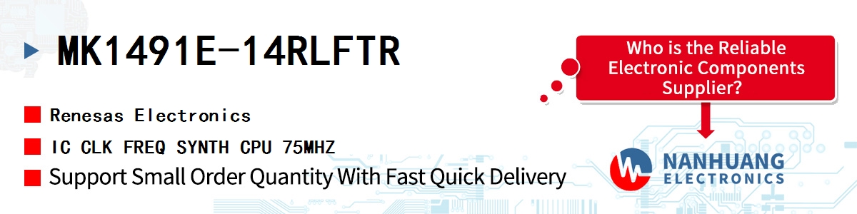 MK1491E-14RLFTR Renesas IC CLK FREQ SYNTH CPU 75MHZ