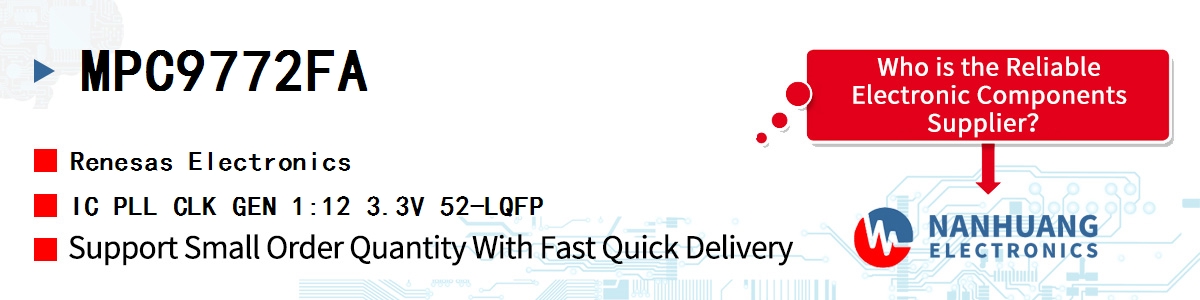 MPC9772FA Renesas IC PLL CLK GEN 1:12 3.3V 52-LQFP