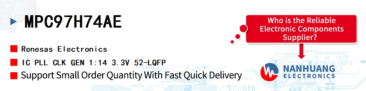 MPC97H74AE Renesas IC PLL CLK GEN 1:14 3.3V 52-LQFP