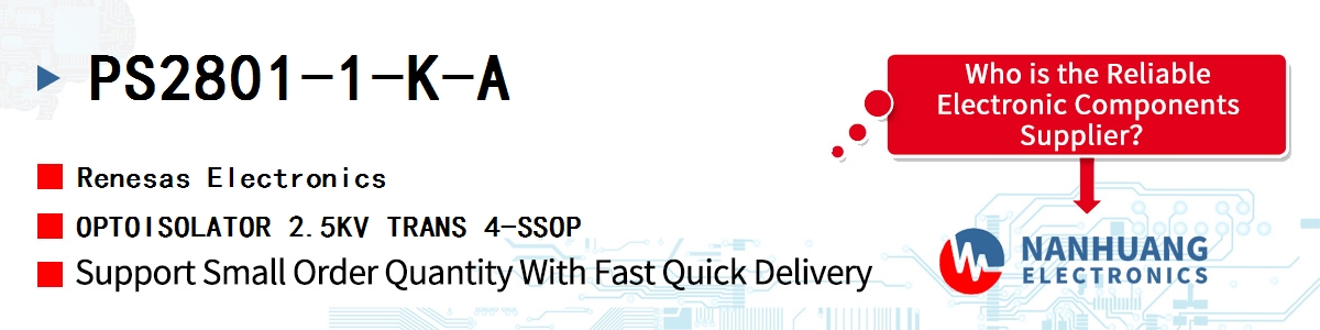 PS2801-1-K-A Renesas OPTOISOLATOR 2.5KV TRANS 4-SSOP