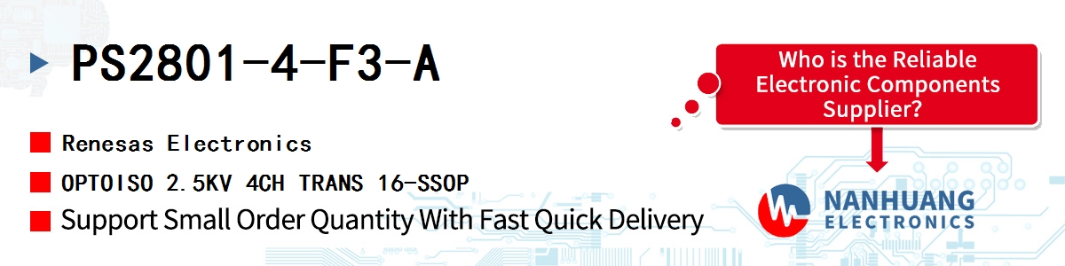PS2801-4-F3-A Renesas OPTOISO 2.5KV 4CH TRANS 16-SSOP