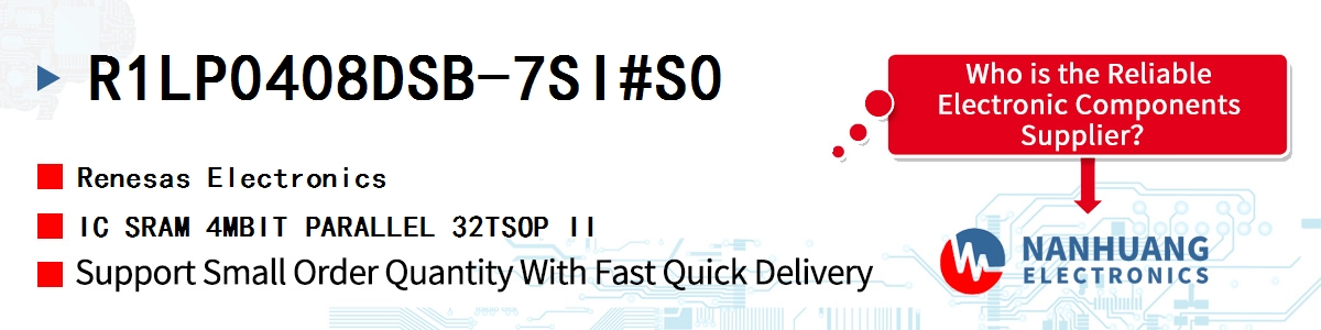 R1LP0408DSB-7SI#S0 Renesas IC SRAM 4MBIT PARALLEL 32TSOP II