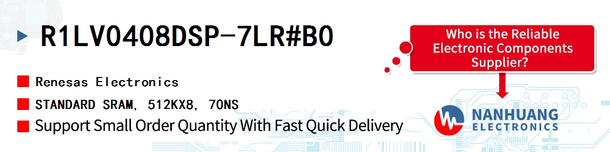 R1LV0408DSP-7LR#B0 Renesas STANDARD SRAM, 512KX8, 70NS