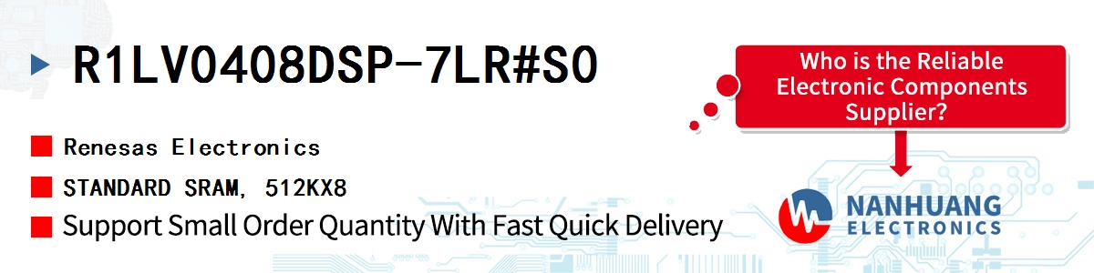 R1LV0408DSP-7LR#S0 Renesas STANDARD SRAM, 512KX8