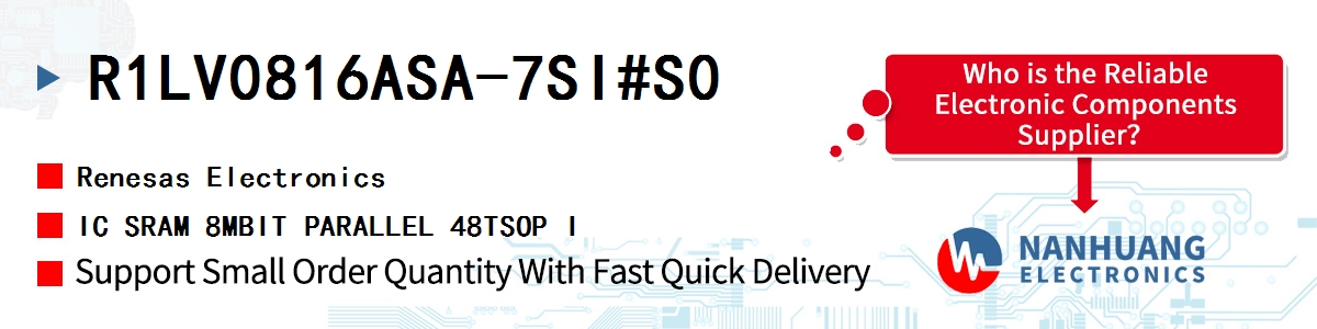 R1LV0816ASA-7SI#S0 Renesas IC SRAM 8MBIT PARALLEL 48TSOP I
