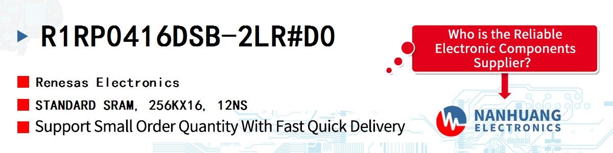R1RP0416DSB-2LR#D0 Renesas STANDARD SRAM, 256KX16, 12NS