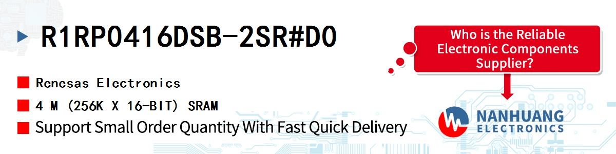 R1RP0416DSB-2SR#D0 Renesas 4 M (256K X 16-BIT) SRAM