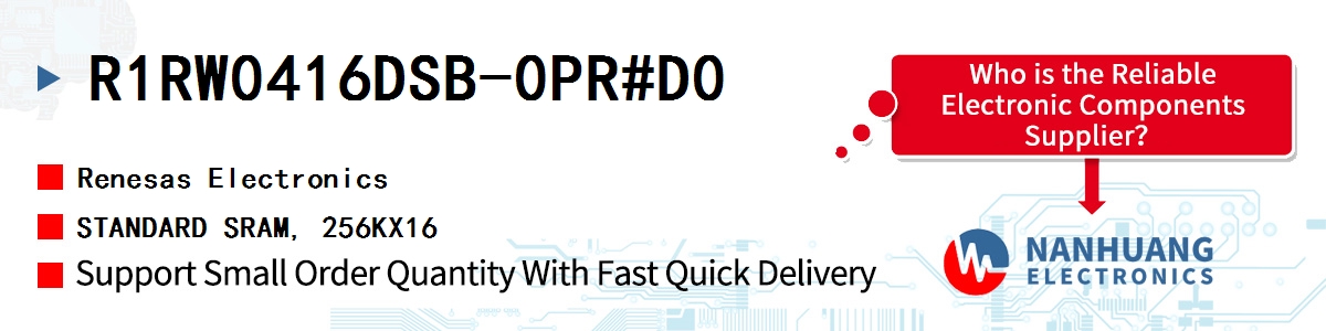 R1RW0416DSB-0PR#D0 Renesas STANDARD SRAM, 256KX16