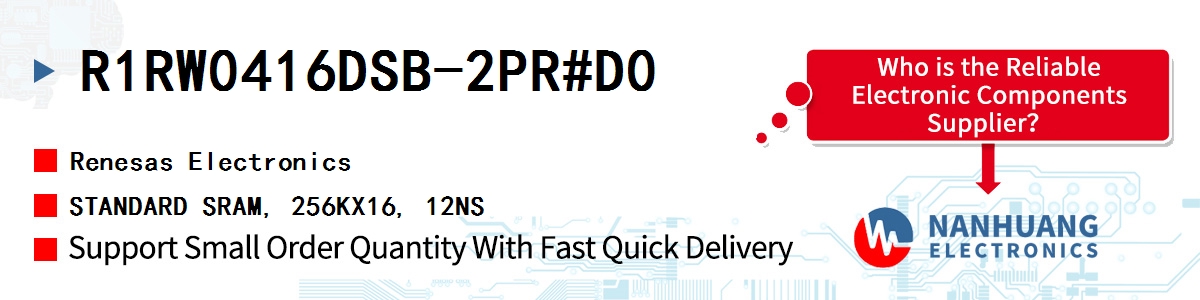 R1RW0416DSB-2PR#D0 Renesas STANDARD SRAM, 256KX16, 12NS