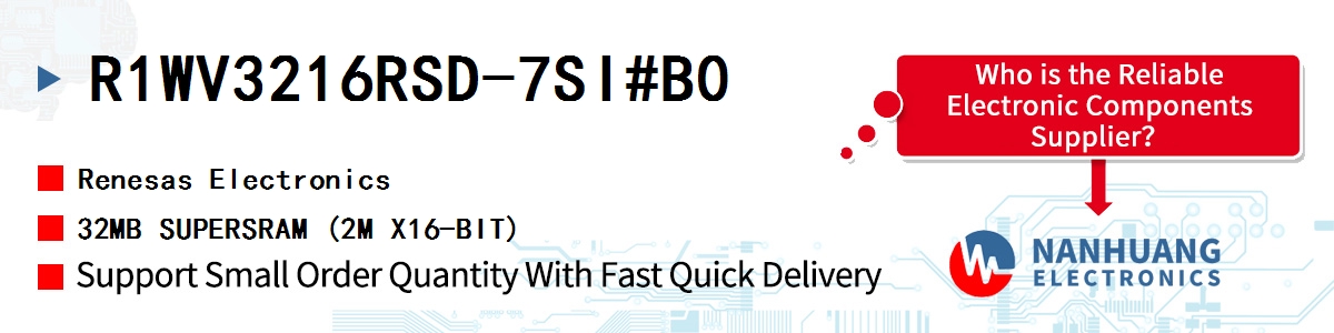 R1WV3216RSD-7SI#B0 Renesas 32MB SUPERSRAM (2M X16-BIT)