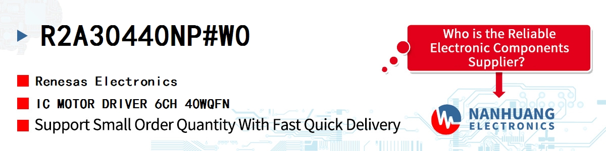 R2A30440NP#W0 Renesas IC MOTOR DRIVER 6CH 40WQFN