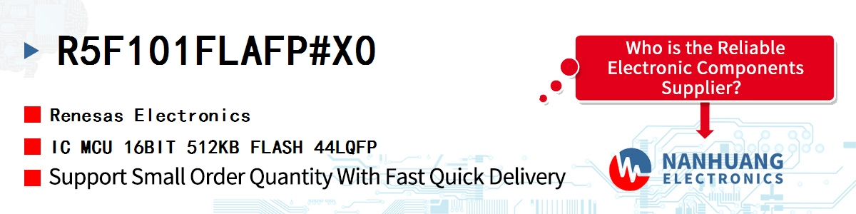 R5F101FLAFP#X0 Renesas IC MCU 16BIT 512KB FLASH 44LQFP