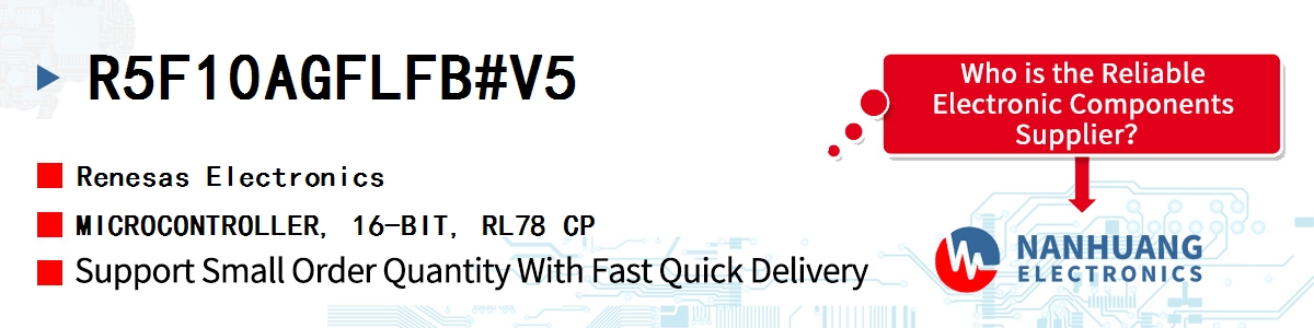 R5F10AGFLFB#V5 Renesas MICROCONTROLLER, 16-BIT, RL78 CP