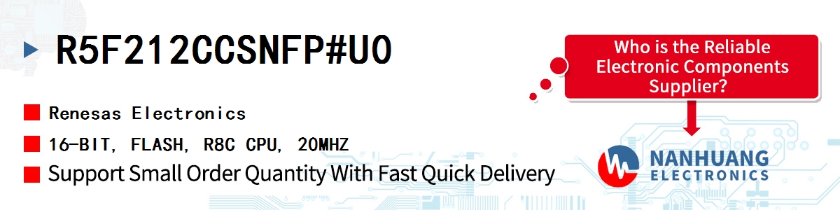 R5F212CCSNFP#U0 Renesas 16-BIT, FLASH, R8C CPU, 20MHZ