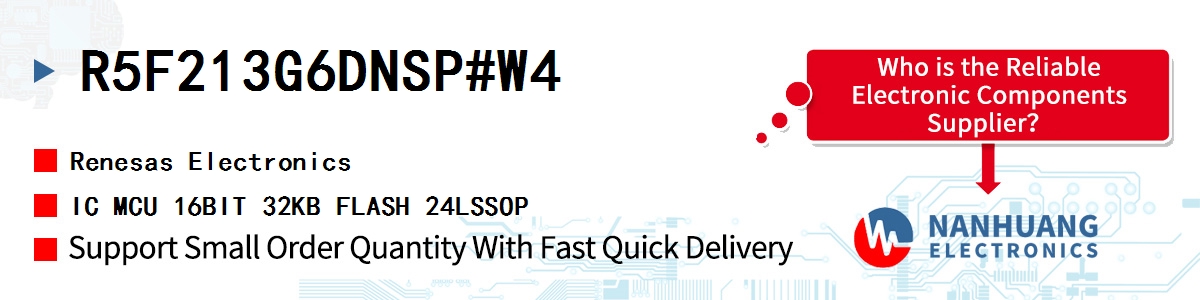 R5F213G6DNSP#W4 Renesas IC MCU 16BIT 32KB FLASH 24LSSOP
