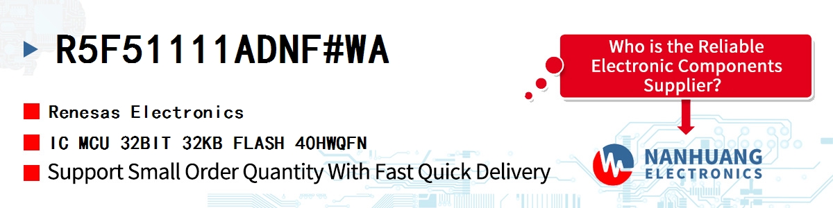 R5F51111ADNF#WA Renesas IC MCU 32BIT 32KB FLASH 40HWQFN