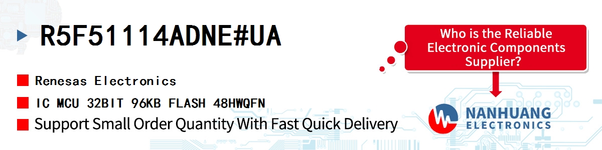 R5F51114ADNE#UA Renesas IC MCU 32BIT 96KB FLASH 48HWQFN