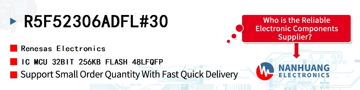 R5F52306ADFL#30 Renesas IC MCU 32BIT 256KB FLASH 48LFQFP