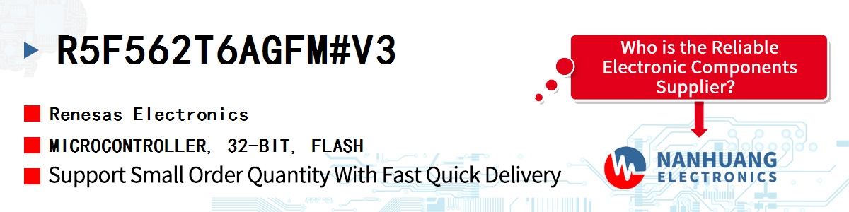 R5F562T6AGFM#V3 Renesas MICROCONTROLLER, 32-BIT, FLASH