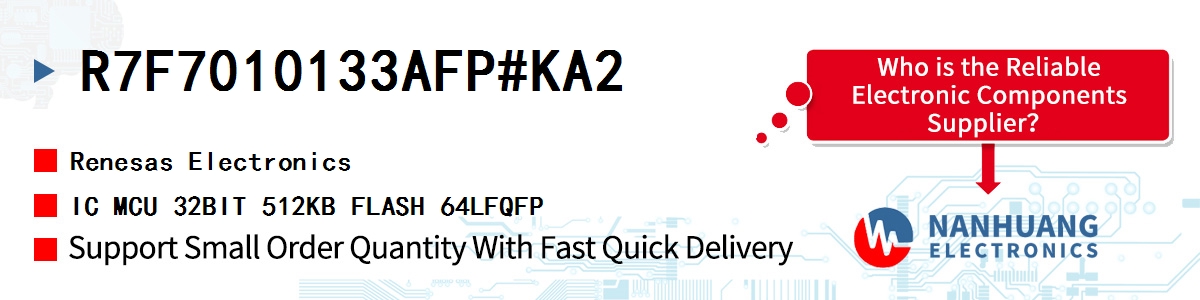 R7F7010133AFP#KA2 Renesas IC MCU 32BIT 512KB FLASH 64LFQFP