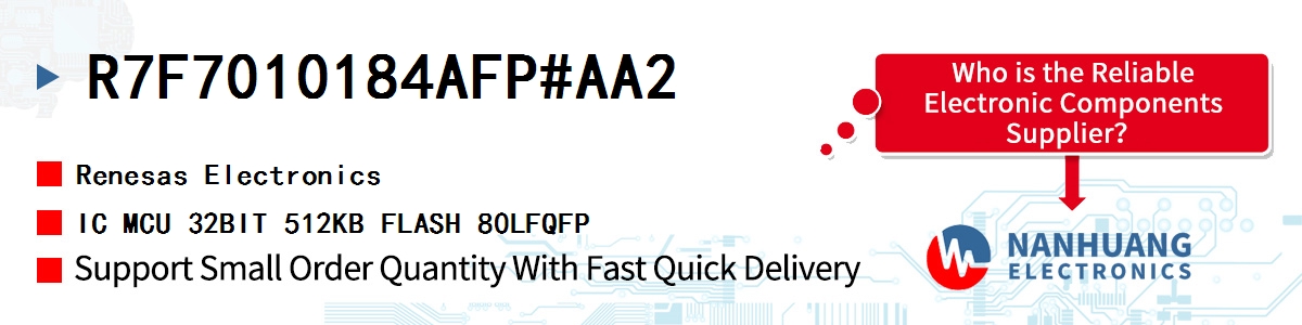R7F7010184AFP#AA2 Renesas IC MCU 32BIT 512KB FLASH 80LFQFP