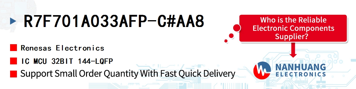 R7F701A033AFP-C#AA8 Renesas IC MCU 32BIT 144-LQFP