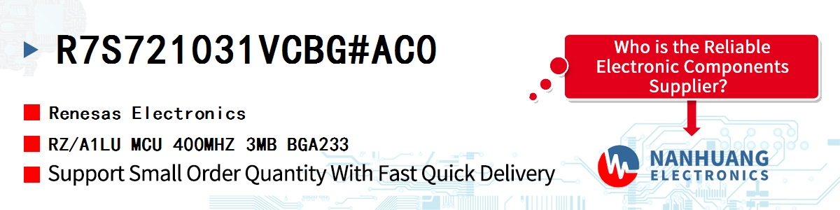 R7S721031VCBG#AC0 Renesas RZ/A1LU MCU 400MHZ 3MB BGA233