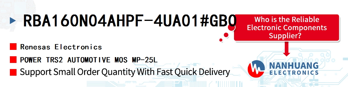 RBA160N04AHPF-4UA01#GB0 Renesas POWER TRS2 AUTOMOTIVE MOS MP-25L