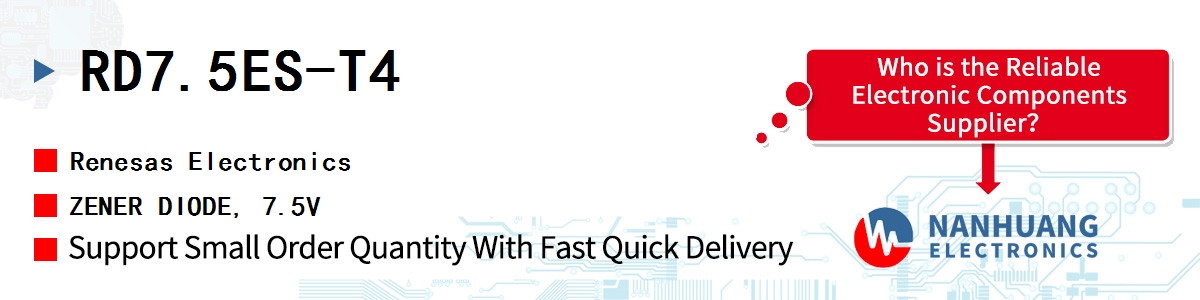 RD7.5ES-T4 Renesas ZENER DIODE, 7.5V