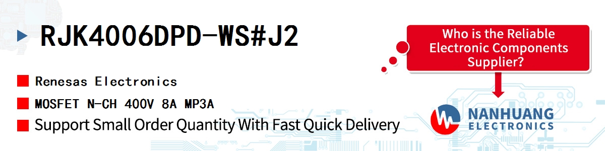 RJK4006DPD-WS#J2 Renesas MOSFET N-CH 400V 8A MP3A
