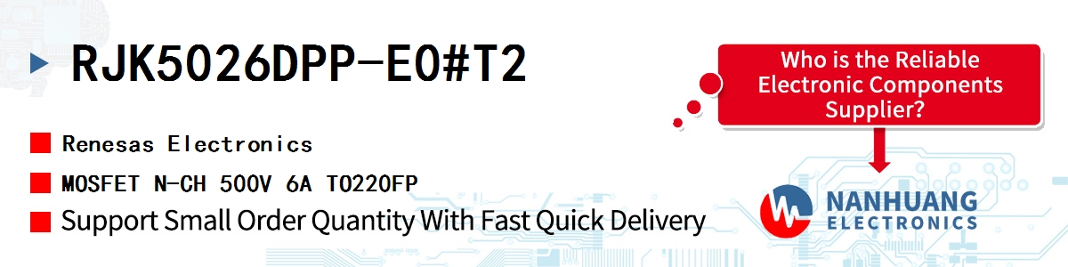 RJK5026DPP-E0#T2 Renesas MOSFET N-CH 500V 6A TO220FP
