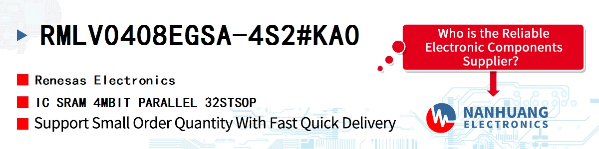RMLV0408EGSA-4S2#KA0 Renesas IC SRAM 4MBIT PARALLEL 32STSOP