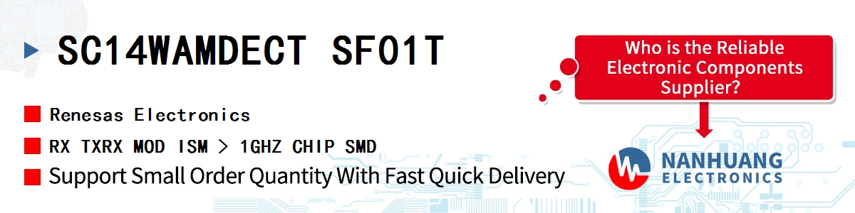 SC14WAMDECT SF01T Renesas RX TXRX MOD ISM > 1GHZ CHIP SMD
