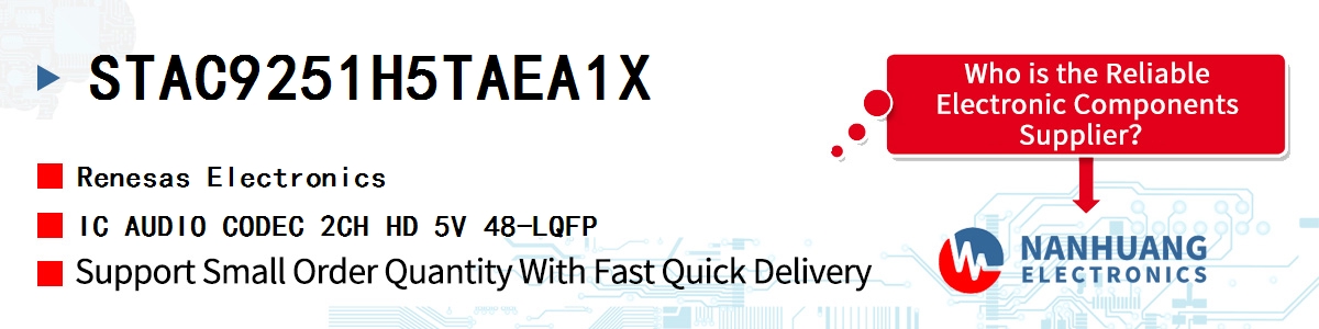 STAC9251H5TAEA1X Renesas IC AUDIO CODEC 2CH HD 5V 48-LQFP