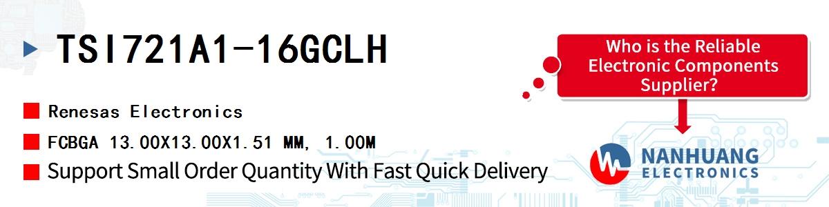 TSI721A1-16GCLH Renesas FCBGA 13.00X13.00X1.51 MM, 1.00M