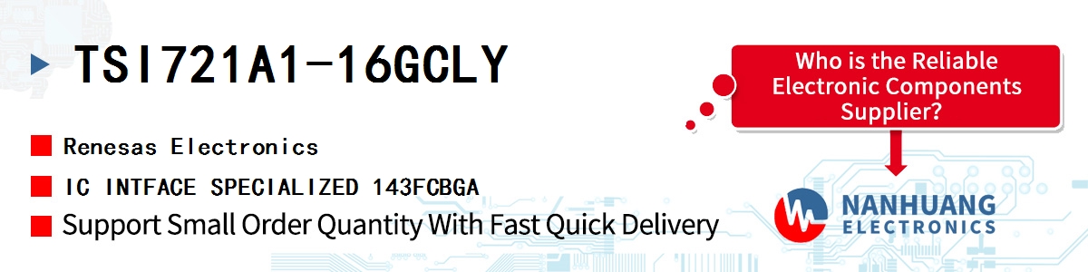TSI721A1-16GCLY Renesas IC INTFACE SPECIALIZED 143FCBGA