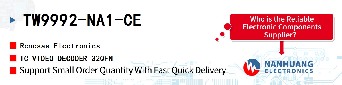 TW9992-NA1-CE Renesas IC VIDEO DECODER 32QFN