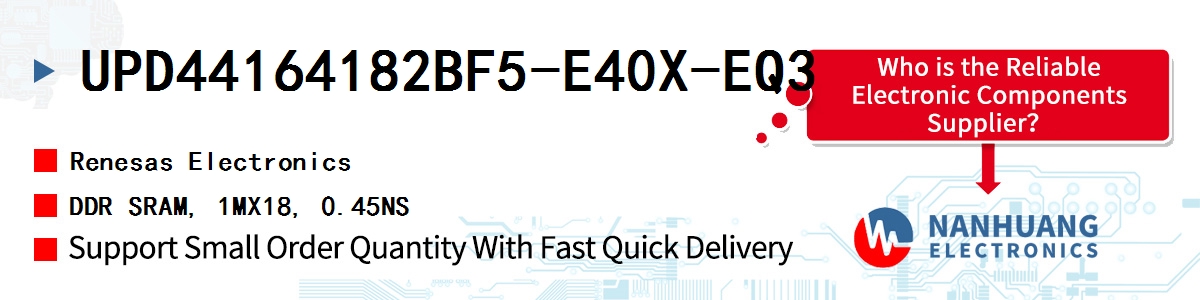UPD44164182BF5-E40X-EQ3 Renesas DDR SRAM, 1MX18, 0.45NS