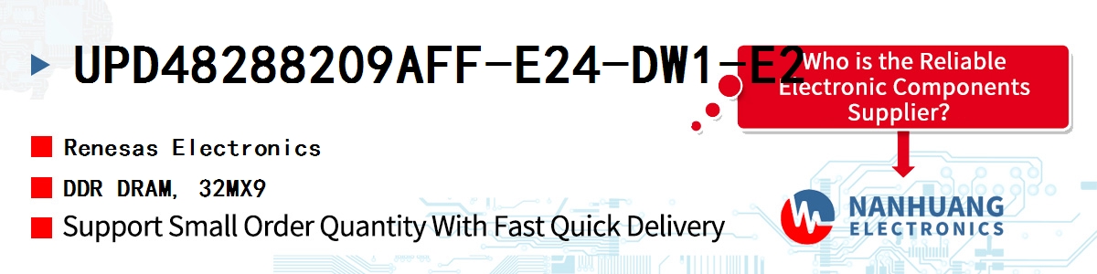 UPD48288209AFF-E24-DW1-E2 Renesas DDR DRAM, 32MX9