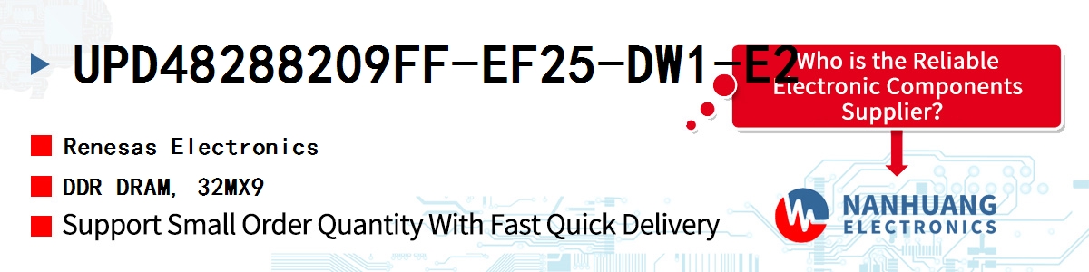 UPD48288209FF-EF25-DW1-E2 Renesas DDR DRAM, 32MX9