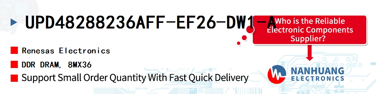 UPD48288236AFF-EF26-DW1-A Renesas DDR DRAM, 8MX36